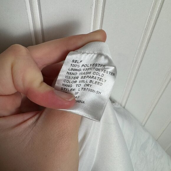 L ' Atiste By Amy white floral hi low midi skirt ruffle hem size medium H37 - Picture 5 of 6